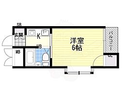 エクト1 1Kの間取図画像
