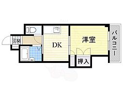 第2東三国グランドハイツ北 1DKの間取図画像