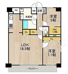 グランルクレ新大阪 2LDKの間取図画像