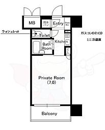 シティライフ新大阪 1Kの間取図画像