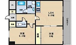 パークサイドテラス 2LDKの間取図画像