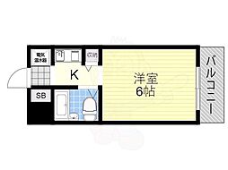 HR下新庄 ワンルームの間取図画像
