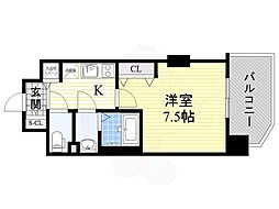 Luxe三国2 1Kの間取図画像