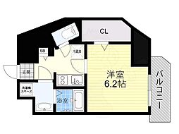 セイントアミー新大阪北 1Kの間取図画像