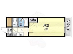 第5中本ビル 1Kの間取図画像