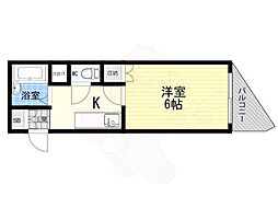 第5中本ビル 1Kの間取図画像
