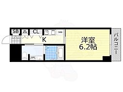 十三本町ウインズマンション2 1Kの間取図画像