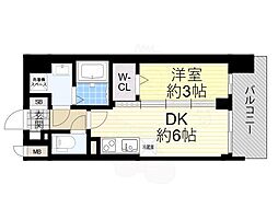 プレサンス東淀川駅前プローシェ 1DKの間取図画像