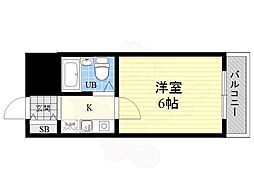 レオ新高 1Kの間取図画像