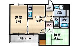 ライオンズマンション新大阪第3 2LDKの間取図画像