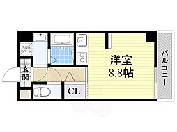 ドゥクレスト新大阪 ワンルームの間取図画像