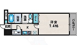 セレッソコート新大阪 1Kの間取図画像