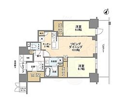 ジオタワー大阪十三 2LDKの間取図画像