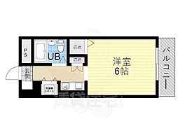 レジデンス上新庄 1Kの間取図画像