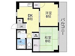 ニュー山田マンション 2DKの間取図画像