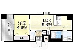 スプランディッド新大阪VIII 1LDKの間取図画像