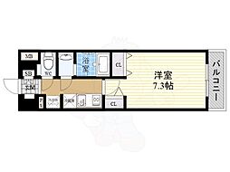セレッソコートリバーサイドOSAKA 1Kの間取図画像