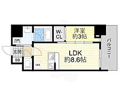 大阪市淀川区西宮原1丁目マンション 1LDKの間取図画像