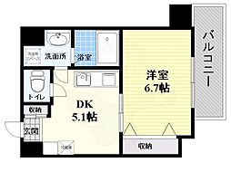 エクセル新大阪 1DKの間取図画像