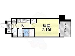 スプランディッド新大阪5 1Kの間取図画像
