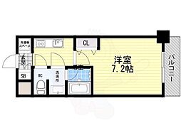 クレアートアドバンス北大阪 1Kの間取図画像