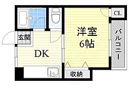 サンヒルズ 1DKの間取図画像