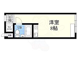 ファミールハイツ北大阪3号棟 ワンルームの間取図画像