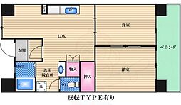 生島リバーサイドマンションB棟 2LDKの間取図画像