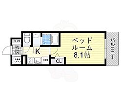 メインステージ大阪NorthGate1 1Kの間取図画像