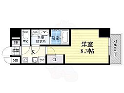 ウェルフォート十三本町 1Kの間取図画像