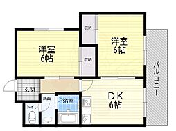 トッププラザ 2DKの間取図画像