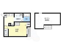 クレセントハイム 1Kの間取図画像