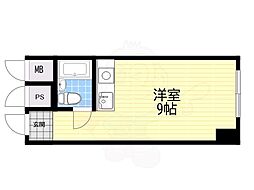 新大阪コーポビアネーズ ワンルームの間取図画像