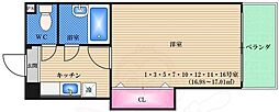 NOW新大阪 1Kの間取図画像