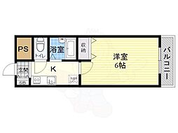 ローズコーポ新大阪8 1Kの間取図画像