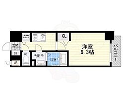 グランカリテ新大阪WEST 1Kの間取図画像