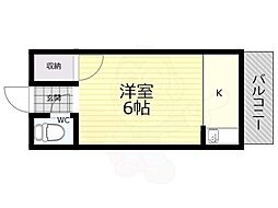 行澤ハイツ ワンルームの間取図画像