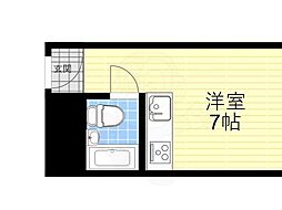 新大阪コーポビアネーズ ワンルームの間取図画像