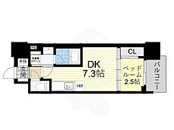 大阪市淀川区宮原5丁目マンション 1DKの間取図画像