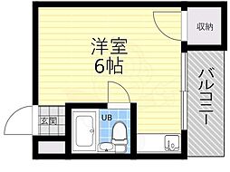 ラフィーネナカノ2 ワンルームの間取図画像