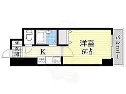 ラ・フォーレ上新庄 1Kの間取図画像