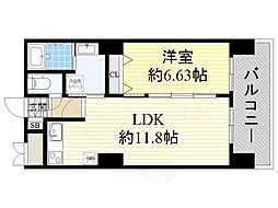 ノルデンタワー新大阪プレミアム 1LDKの間取図画像