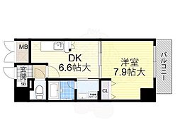 アーバネス淀川 1DKの間取図画像