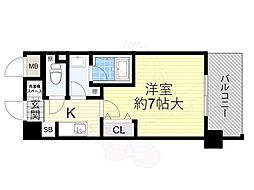 新大阪南グランドマンション 1Kの間取図画像