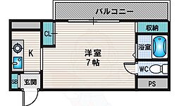 エクト1 1Kの間取図画像