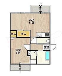 JMRレジデンス新大阪 1LDKの間取図画像