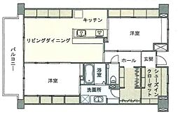 東京メトロ東西線 葛西駅 徒歩9分の賃貸マンション 5階2LDKの間取り