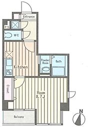 べルジェ東陽町 6階1DKの間取り