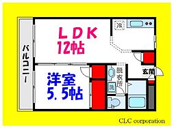 レジデンスタイム3 1階1LDKの間取り
