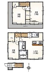 サンライズ西大島 3階3LDKの間取り